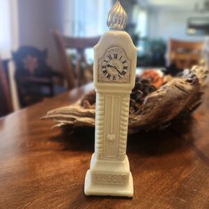 Elegant Cream Grandfather Clock Figurine